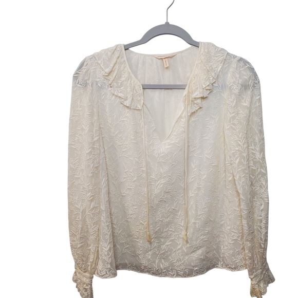 Rebecca Taylor Textured Vines Silk Blouse –‎ Style No. 5490263 - Picture 3 of 10